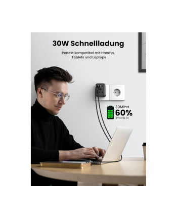 Ugreen Listwa zasilająca Przedłużacz EU 90613, 30W (90613)