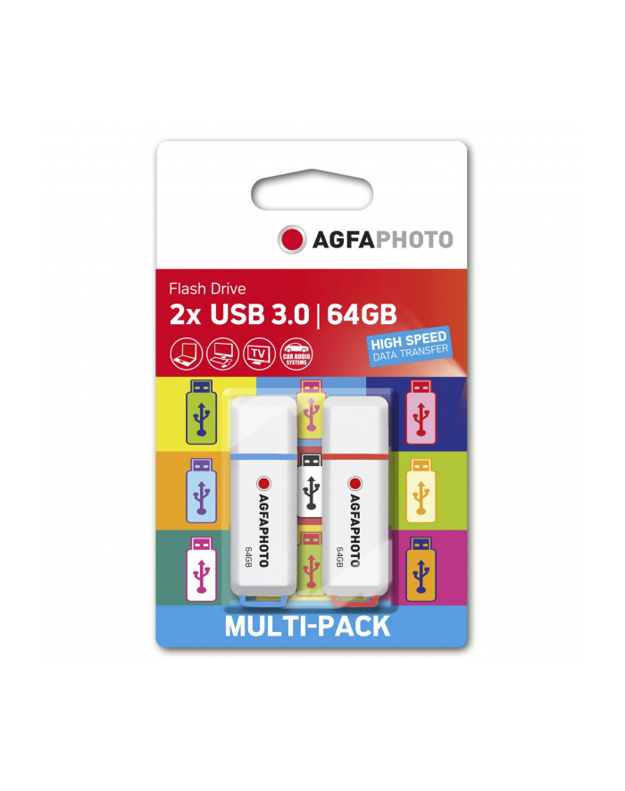 Agfaphoto Pendrive Color Mix (2 szt.), 64 GB (10556) główny