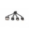 ASSMANN KABEL USB  USB-A - USB-C, MICROUSB, LIGHTNING 0.15 M CZARNY (DB-300160-002-S)  (DB300160002S) - nr 18