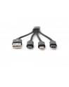 ASSMANN KABEL USB  USB-A - USB-C, MICROUSB, LIGHTNING 0.15 M CZARNY (DB-300160-002-S)  (DB300160002S) - nr 4