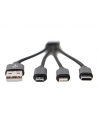 ASSMANN KABEL USB  USB-A - USB-C, MICROUSB, LIGHTNING 0.15 M CZARNY (DB-300160-002-S)  (DB300160002S) - nr 7