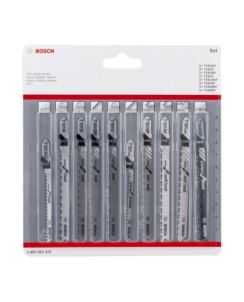 Bosch zestaw brzeszczotów do wyrzynarki 10szt. 2607011172 nr 1