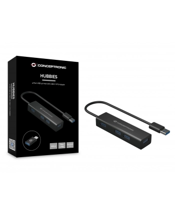 Conceptronics Conceptronic - hub - 4 ports USB hub - 4 - Czarny (HUBBIES06B) nr 1