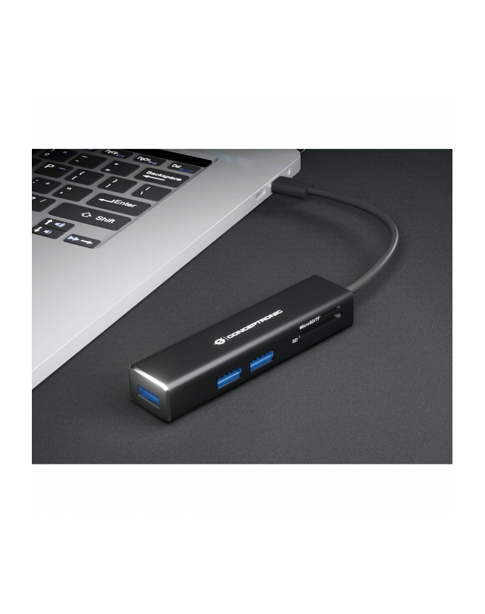 Conceptronics Conceptronic DONN08B - hub - 3 ports USB hub - 3 - Czarny główny