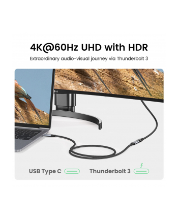 UGREEN PRZEDŁUŻAJĄCY KABEL USB-C 3.1 GEN2 US372, 4K, 100W, 1M (CZARNY)