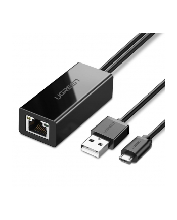 UGREEN ADAPTER SIECIOWY  30985 MICRO USB DO RJ45, DO TV STICKÓW I CHROMECASTÓW (CZARNY)  (UGR311BLK)