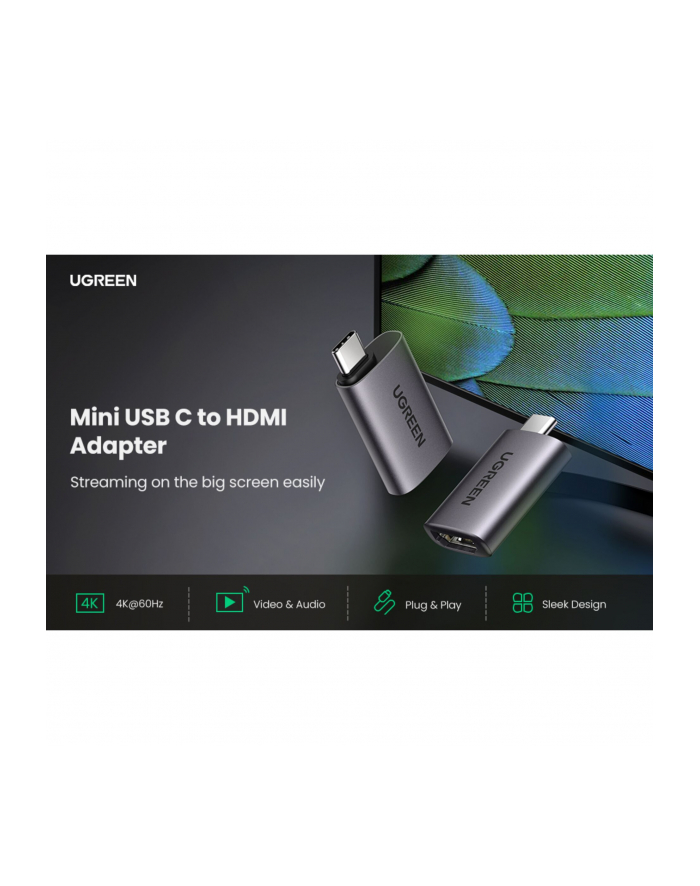 UGREEN  US320 USB-C DO HDMI ADAPTER (GWIEZDNA SZAROŚĆ)  (UGR489GRY) główny