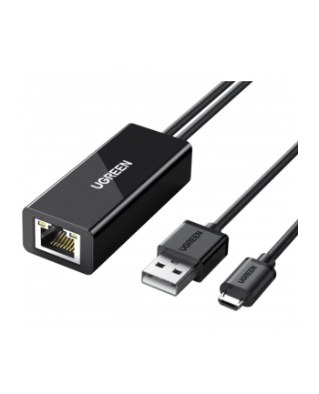 UGREEN ADAPTER SIECIOWY  30985 MICRO USB DO RJ45, DO TV STICKÓW I CHROMECASTÓW (CZARNY)  (UGR311BLK) nr 1