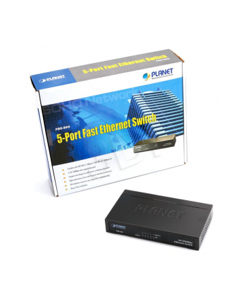 PLANET / Niezarządzalny / (FSD-503) - 5 x 10/100Mbps - 1Gbps  2K  1Mbit