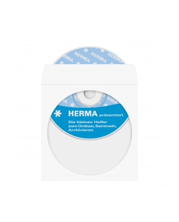 Herma koszulki na CD/DVD 124x124 biale 100szt. samoprzylepne 1140 nr 1
