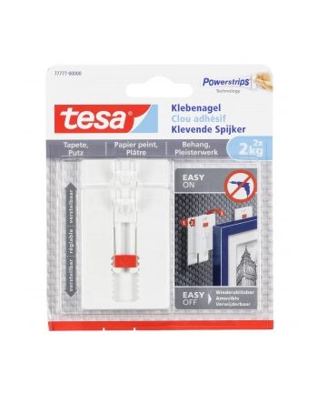 1x2 Tesa regulowany gwózdz samo- przylepny do tapet i tynków 2 kg nr 1