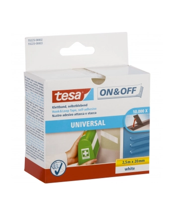 Tesa Hook&Loop Tape 2,5m x 20mm on&off white 55225 nr 1