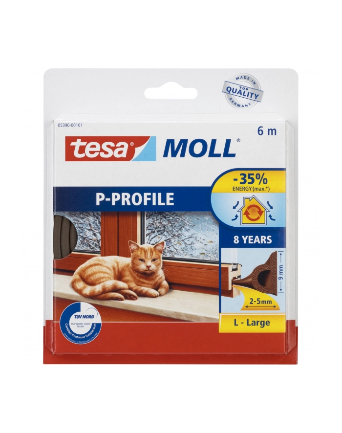 Tesa Window Seal 6m x 9mm P-Profile brown 05390 główny