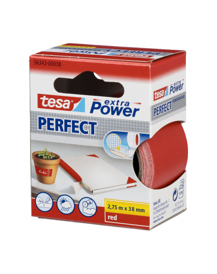 Tesa Cloth Tape 2,75m x 38mm extra Power red 56343 główny