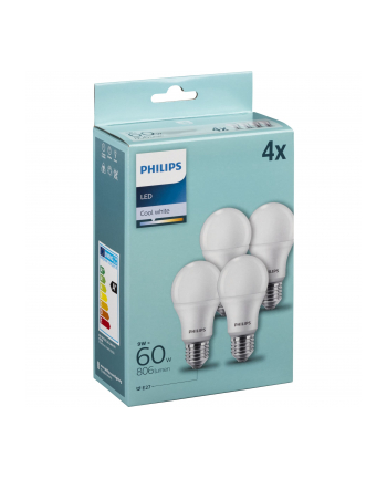 Philips LED Lamp E27 4-Pack 60W 4000K