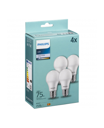 Philips LED Lamp E27 4-Pack 75W 4000K