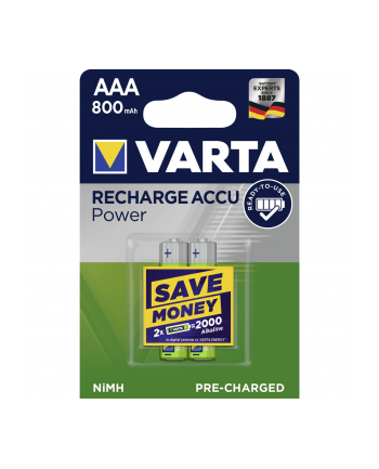 10x2 Varta Rechargeble Accu NimH 800 mAh Micro    PU karton wewn.