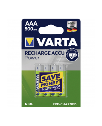 10x4 Varta Rechargeable Accu NiMh 800mAh Micro PU karton wewn