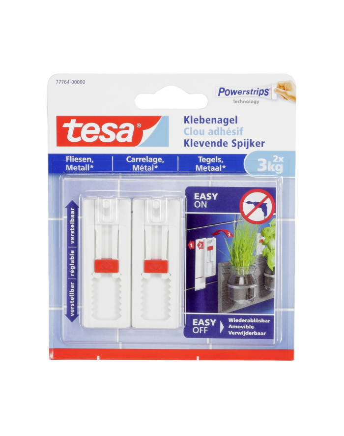 1x2 Tesa regulowany gwózdz samo- przylepny do plytek i metalu 3kg główny
