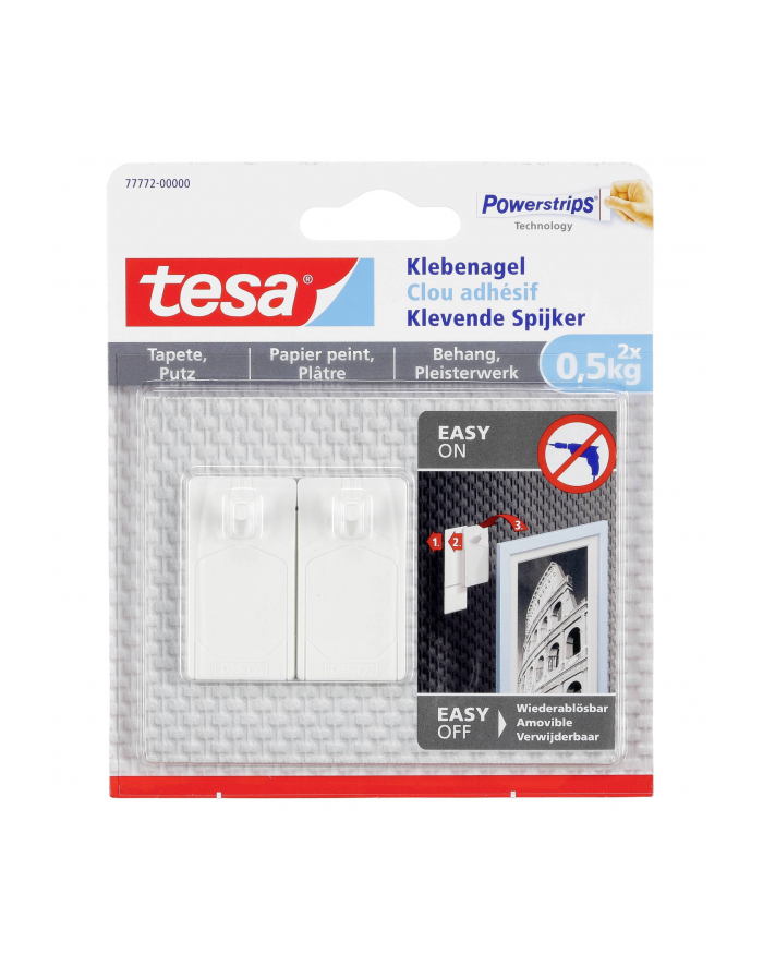 1x2 Tesa gwózdz samoprzylepny do tapet i tynków (0,5 kg) 77772 główny
