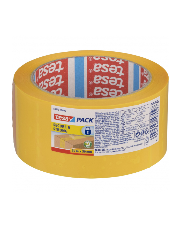 Tesa Packaging Tape 50m x 50mm Secure&Strong yellow 58643 główny