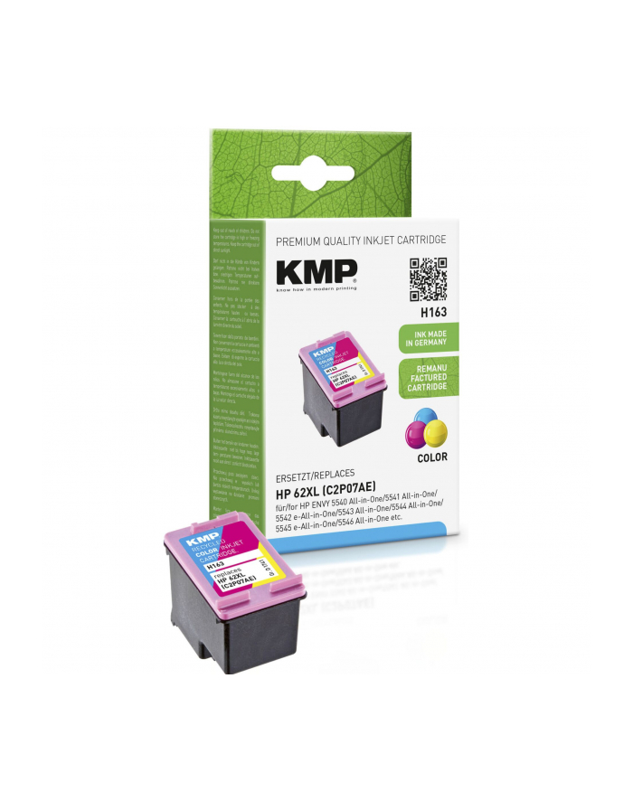 KMP H163 tusz 3 kolory kompatybilny z HP C2P07AE 62 XL główny
