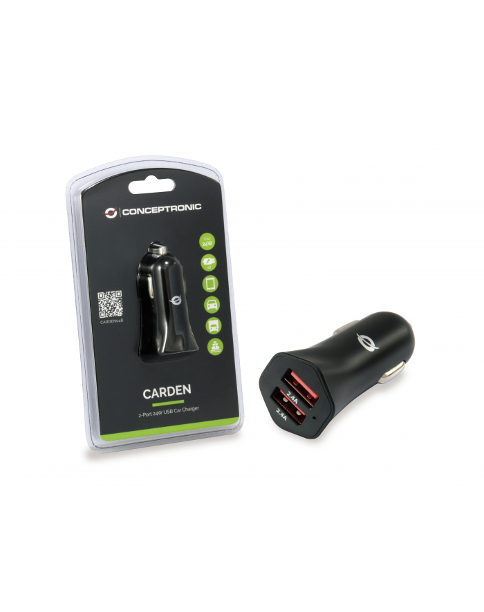 Conceptronic CARDEN04B 2-Port 24W USB-Car-Charger główny