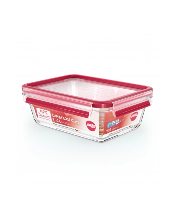 Emsa Clip&Close Glass Food Container 1,3 L  red nr 2