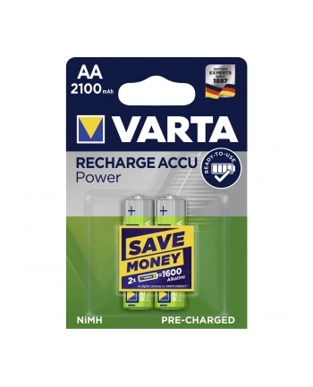10x2 Varta Rechargeable Accu NiMh 2100 mAh Mignon PU kart. w. nr 1