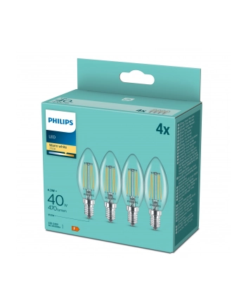 Philips LED Lamp E14 4-Pack 40W 2700K Filament candle nr 1