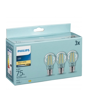 Philips LED Lamp E27 3-Pack 75W 2700K Filament nr 2