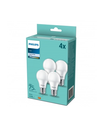 Philips LED Lamp E27 4-Pack 75W 4000K nr 1