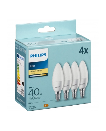 Philips LED Lamp E14 4-pack candle     40W 2700K nr 2
