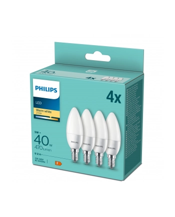 Philips LED Lamp E14 4-pack candle     40W 2700K nr 1