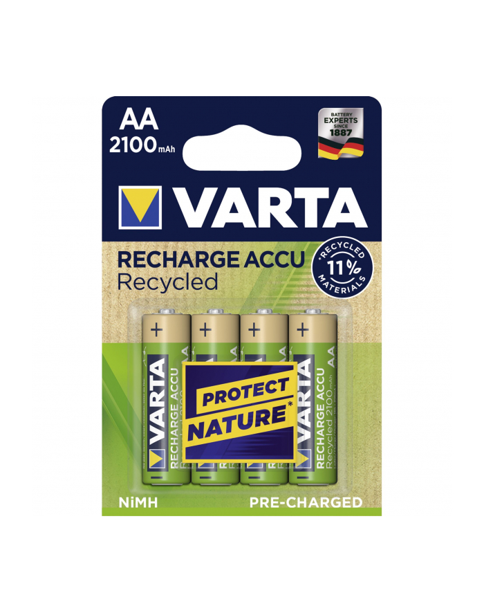 10x4 Varta RECHARGE ACCU Recycled 2100 mAH AA Mignon NiMH główny