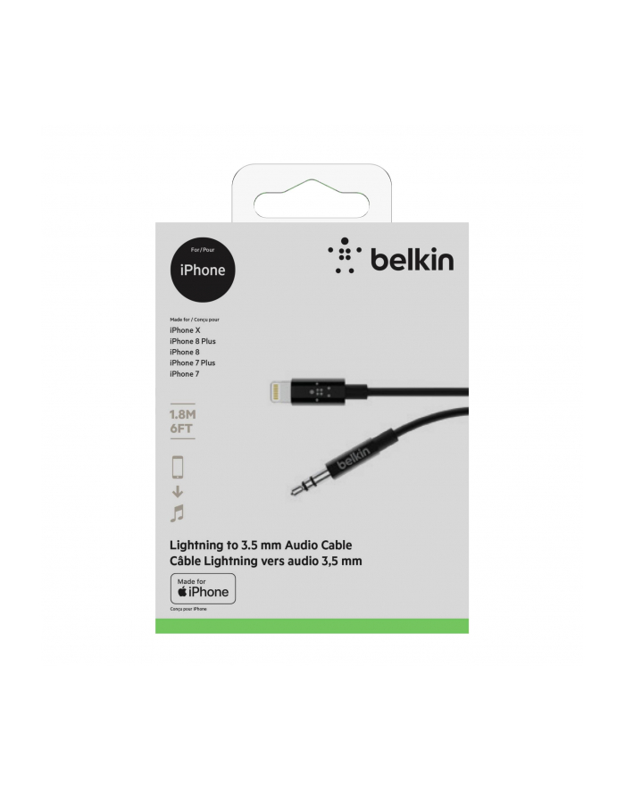 Belkin MIXIT Lightning na 3,5mm AUX kabel 1,8m AV10172bt06-BLK główny