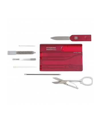 Victorinox SWISSCARD czerwony przezroczysty