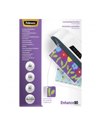 Fellowes folie do laminowania A4 80mic z otworami do segregatora nr 2