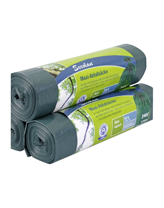 1x5 Secolan Maxi Garbage Bags 240 l green/Kolor: CZARNY główny