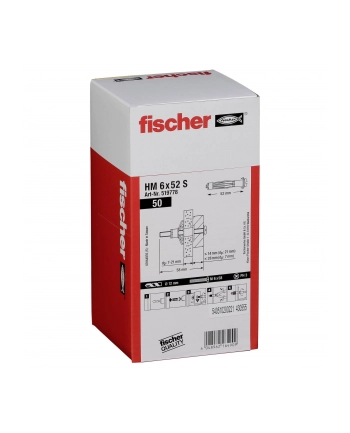 Fischer kolki metalowe do mat. z pustymi przest. HM 6x52 S 50szt. nr 1
