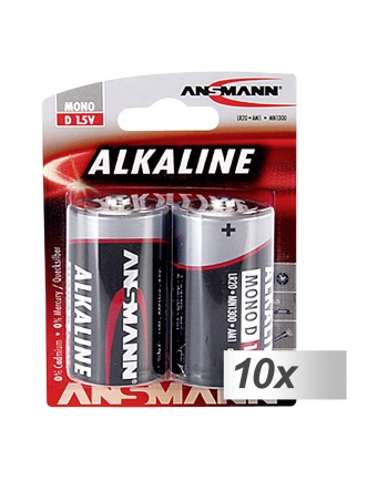 10x2 Ansmann Alkaline Mono D LR 20 red-Line nr 1