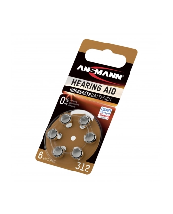 10x6 Ansmann Zinc-Air 312 (PR41) baterie do aparatów sluchowych nr 1
