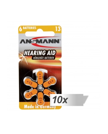 10x6 Ansmann Zinc-Air 13 (PR48) baterie do aparatów sluchowych nr 1