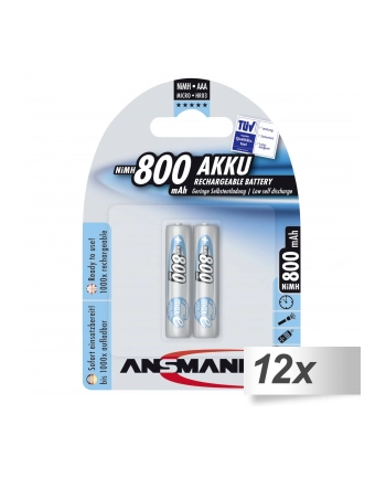 12x2 Ansmann maxE NiMH akumulat. Micro AAA 800 mAh nr 1