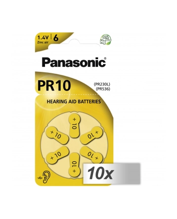 10x1 Panasonic PR 10 baterie do apar. sluchowych Zinc Air 6 szt. nr 1
