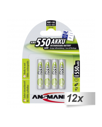 12x4 Ansmann maxE NiMH akumulat. Micro AAA 550 mAh        5030772