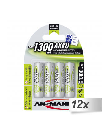 12x4 Ansmann maxE NiMH akumulat. Mignon AA 1300 mAh