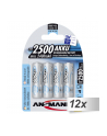 12x4 Ansmann maxE NiMH aku. 2500 Mignon AA 2400 mAh - nr 1