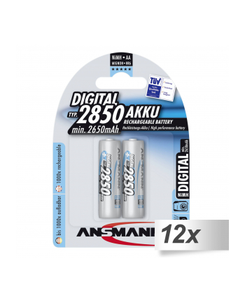 12x2 Ansmann NiMH akumulat. 2850 Mignon AA 2650 mAh DIGITAL