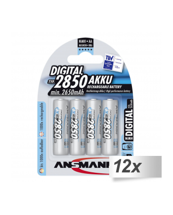 12x4 Ansmann NiMH akumulat. 2850 Mignon AA 2650 mAh DIGITAL